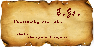 Budinszky Zsanett névjegykártya